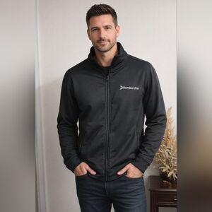 Men's Black Lightweight Full-Zip Shirt Jacket